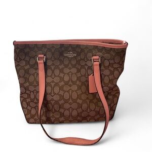 Coach Brown and Pink Women's Tote Bag